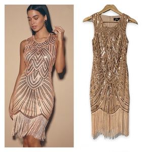 Lulu’s Full Glam Sequin Fringe Dress